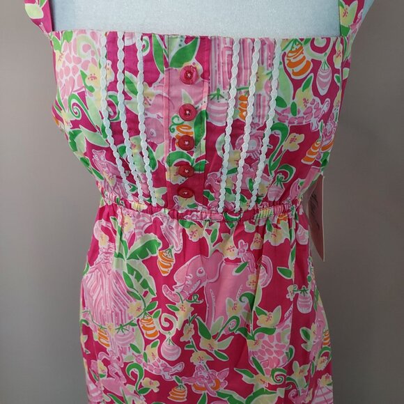 Vintage Lilly Pulitzer Y2K Umbrella Jungle Slathouse Rock Mini Dress Size 10 - Picture 4 of 11